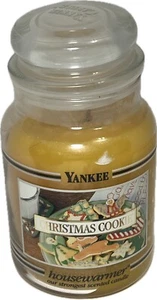 Yankee Candle Housewarmer BISCOTTO DI NATALE fascia nera 22 oz vetro NUOVO VECCHIO MAGAZZINO - Foto 1 di 6