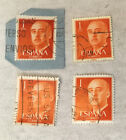 Vintage Lot Of 4 Espana 1 Pita Canceled Stamps