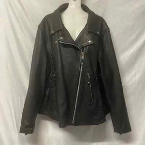 Chaqueta de cuero de granero de papá abrigo de motocicleta 4XL trenzado - Imagen 1 de 12