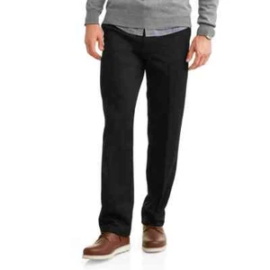 George Twill Pants Men's 36 x 32 Black Wrinkle Resistant Flat Front Classic Fit - Picture 1 of 3
