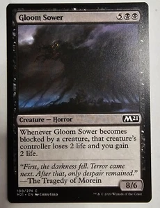 MTG Magic the Gathering Card Gloom Sower Creature Horror Black M21 - Picture 1 of 2