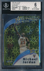 MICHAEL JORDAN 1997-98 FLEER ULTRA STAR POWER SUPREME BGS 6 CARD #1 W/ 9.5/8.5!
