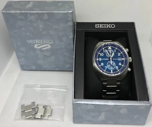 CITIZEN B642-S120772 Eco-Drive Men's Watch Stainless RARE Blue Face Chronograph - Picture 1 of 14