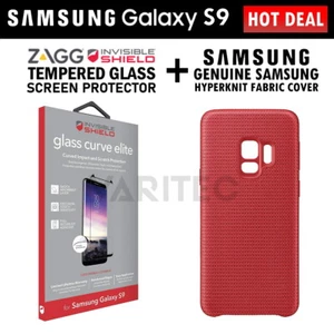 Zagg S9 Glass Screen Protector + Samsung Fabric Cover Case for Samsung Galaxy S9 - Picture 1 of 8