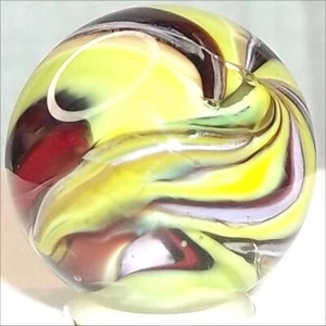 Randel Art Glass MARBLE OX Bloody MULTICOLOR VINTAGE TRIBUTE 3/4" RAG HandMade - Picture 1 of 5