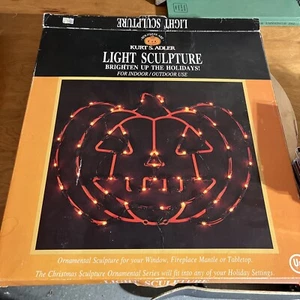 Kurt Adler Halloween Pumpkin Light Sculpture Decoration Jack O Lantern - Picture 1 of 6