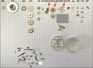 Nos 1 PC Universal Genève Cal. 281 Watch Orologio Parts Pezzo Compax Cronografo - Foto 1 di 1