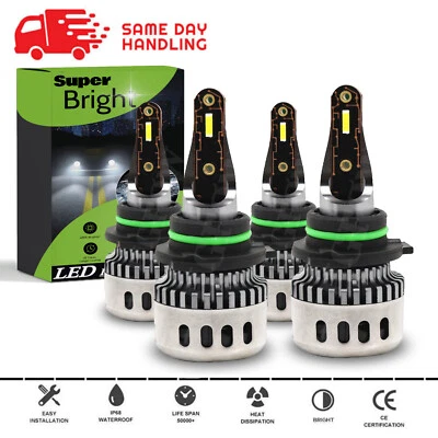 9005 9006 Combo Faros LED 6500K Alto Bajo Paquete de 4 Para Mack Granite GU713 Foto 1 de 4
