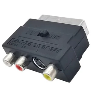 21PIN Male SCART to 3RCA Female Adapter Connector with On/Off Button for Video - Picture 1 of 8