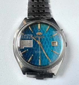 Reloj Automático Orient De Colección Para Hombre Esfera Azul 21 Joyas Para Restaurar O Piezas Usar - Imagen 1 de 9