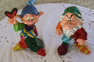 Disney Brottp 2011 Dwarf's Dopey & Grumpy große Figuren mit Etikett auf Unterseite - Bild 1 von 5
