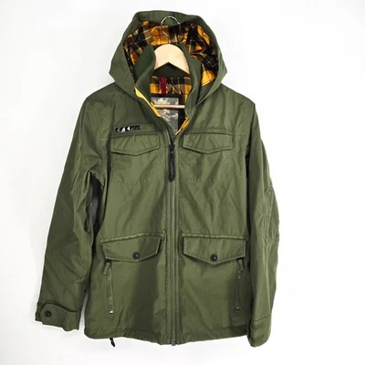 B By Burton Mujer Pequeña Verde Snowboard Esquí Invierno Chaqueta Ejército Militar Dryride Foto 1 de 4