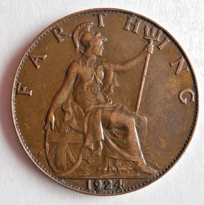 GRAN BRETAÑA FARTHING 1924 - Excelente moneda - ENVÍO GRATUITO - Farthing Bin #3 Foto 1 de 2