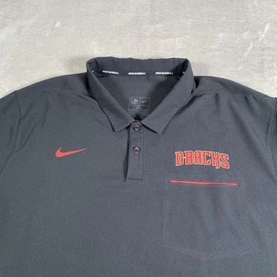 Arizona Diamondbacks Shirt Mens XL Black Red MLB Baseball Nike Dri-Fit Polo - Image 1 of 4