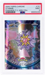 PSA 9 2000 Topps Chrome Pokemon TV #121 STARMIE Spectra Refractor Parallel Card - Picture 1 of 2