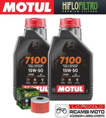 Kit Tagliando 2 OLIO [MOTUL] 7100 15w50 + FILTRO Kawasaki KLX 140 2014 2015 2016 Foto 1 de 4
