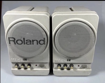 ⭐️Pair of Roland MA-12C Stereo Micro Monitor Speakers w/ Cables⭐️Tested Works⭐️ - Image 1 of 4