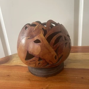 Hand Carved Appalachian Folk Art Horse Gourd Equine Signed - Picture 1 of 9
