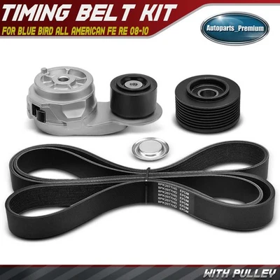 3x Serpentine Belt Drive Component Kit for Blue Bird All American FE RE 08-10 - Image 1 of 4