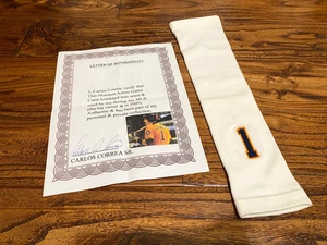Carlos Correa Astros Spiel gebraucht Custom Armband weiß #1 Echtheitszertifikat von Vater - Bild 1 von 6