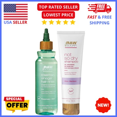Raw Sugar Hair Kit – Rosemary & Apple Cider Scalp Rinse + Styling Duo Pack - Image 1 of 2