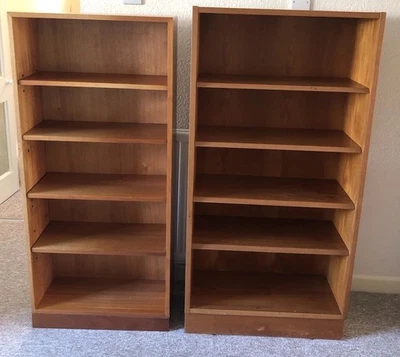 Mid Century Vintage Bookcase Retro Danish Teak 2 Available L. Bardfield Collect - Image 1 of 4