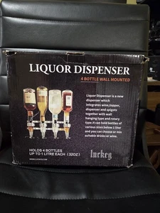 Luckeg Liquor Dispenser - 4-Bottle Drinks  Alcohol Station - Wall Mounted - Picture 1 of 6