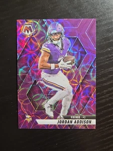2025 Panini Mosaic Football Jordan Addison Purple Scope Prizm #88 Vikings - Picture 1 of 2