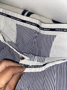 Pantalones Cortos de Golf Polo Ralph Lauren Para Hombre 36 Rayas Calce Clásico Preppy De Colección Años 90 Cresta - Imagen 1 de 8