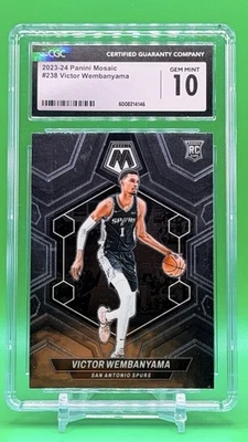 2023 Panini Mosaic - Victor Wembanyama (RC) Rookie - Spurs - Gem Mint - CGC 10 - Image 1 of 2