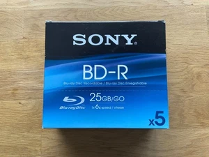 Sony BD-R Blu-ray 25GB/GO Blu-ray Disc Recordable 5er Pack - Bild 1 von 3