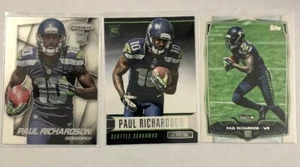 Paul Richardson RC 2014 Panini Prizm Seahawks Card #252 #177 #401 3 Card Lot - Bild 1 von 7