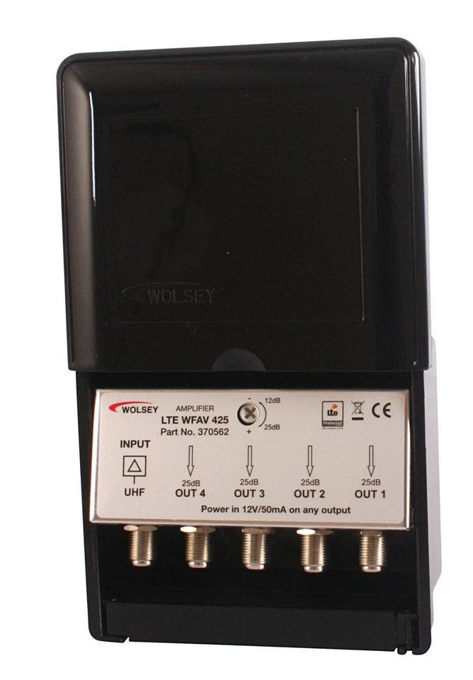 Wolsey WFAV 425 LTE 4 Way Variable Gain Masthead Amplifier With Power Supply Kit