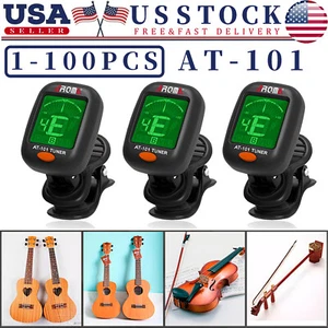 LCD Clip On Chromatic Acoustic Electric Guitar Bass Ukulele Banjo Violin Tuner - Picture 1 of 9