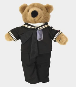 Navy Bear Plush Stuffed Animal Military Vintage Greek ASI 62960 Dog Tags 12" - Picture 1 of 8