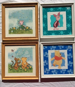 4 DISNEY WINNIE THE POOH PIGLET TIGGER CLASSIC POOH FRAMED ART - Picture 1 of 11