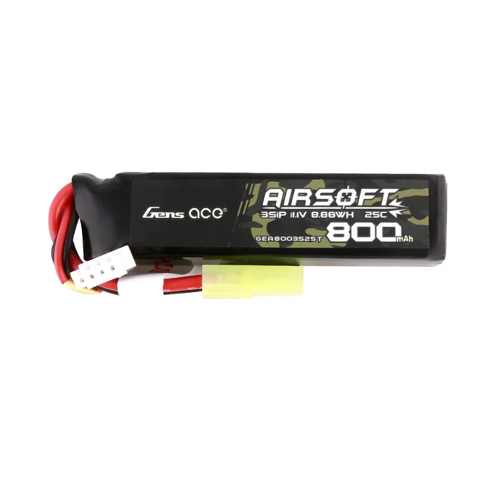 Gens Ace 800mAh 11.1V 25C Airsoft Gun 3S Lipo Akku Tamiya Für most AEG like M4 - Bild 1 von 1