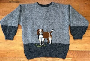 Plaid Moose Kids Dog Pullover Sweater - Size M (5/6) - Picture 1 of 8