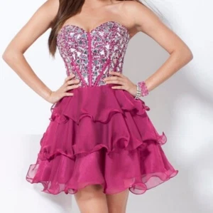 Hannah S Dress 6 Short Homecoming Prom Flirty Pink Special Occasion Fairy Glitzy - Picture 1 of 11