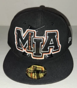 Sombrero ajustado de billete plano de los Miami Marlins MLB 7 3/4 - Imagen 1 de 4