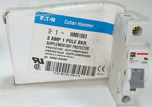1 NEW EATON CUTLER HAMMER WMS1D03 3 AMP 1 POLE BREAKER NIB ***MAKE OFFER*** - Picture 1 of 1