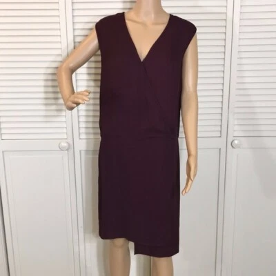 Tibi Burgundy Maroon Surplice Sleeveless Shift V - Neckline Dress Size 6 - Image 1 of 4