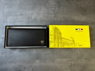 Cartera plegable con tarjetero de crédito de cuero granulado negro Valentino Coupeau para hombre Foto 1 de 4