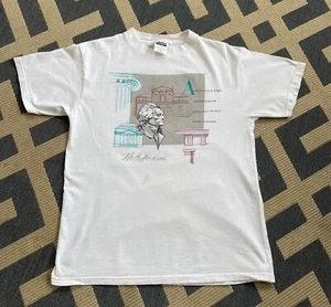 Vintage 90s Thomas Jefferson T shirt size large Art Architecture Monticello - Picture 1 of 6