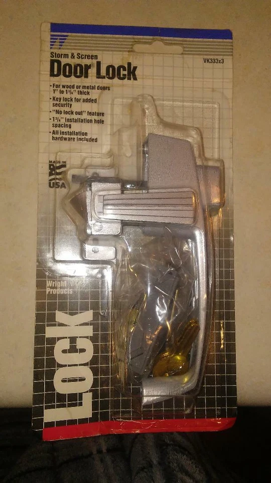 Wright Products VK333X3 Keyed Push Button Latch Aluminum