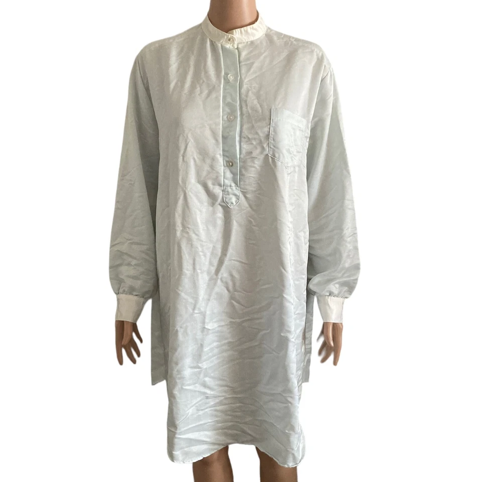 Camisón vintage barbizon mujer lar piel de mimo azul claro verde blanco gasa Foto 1 de 4