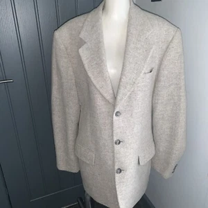 Mens Dressy Stone Coloured Wool Blazer 21” Pit To Pit From Stones - Picture 1 of 10