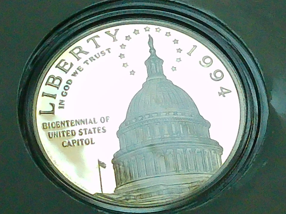 1994-S U.S. Capital Bicentennial Silver Proof $1 Coin with 10-page Booklet - Image 1 of 4
