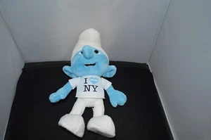 Camiseta de peluche de la película Los Pitufos I Love Heart Pitufo Nueva York muñeca de 10" Y2 - Imagen 1 de 3