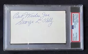 George Kelly New York Giants HOF Signed 3x5 Index Card ~ PSA/DNA Auth Slab - Picture 1 of 4